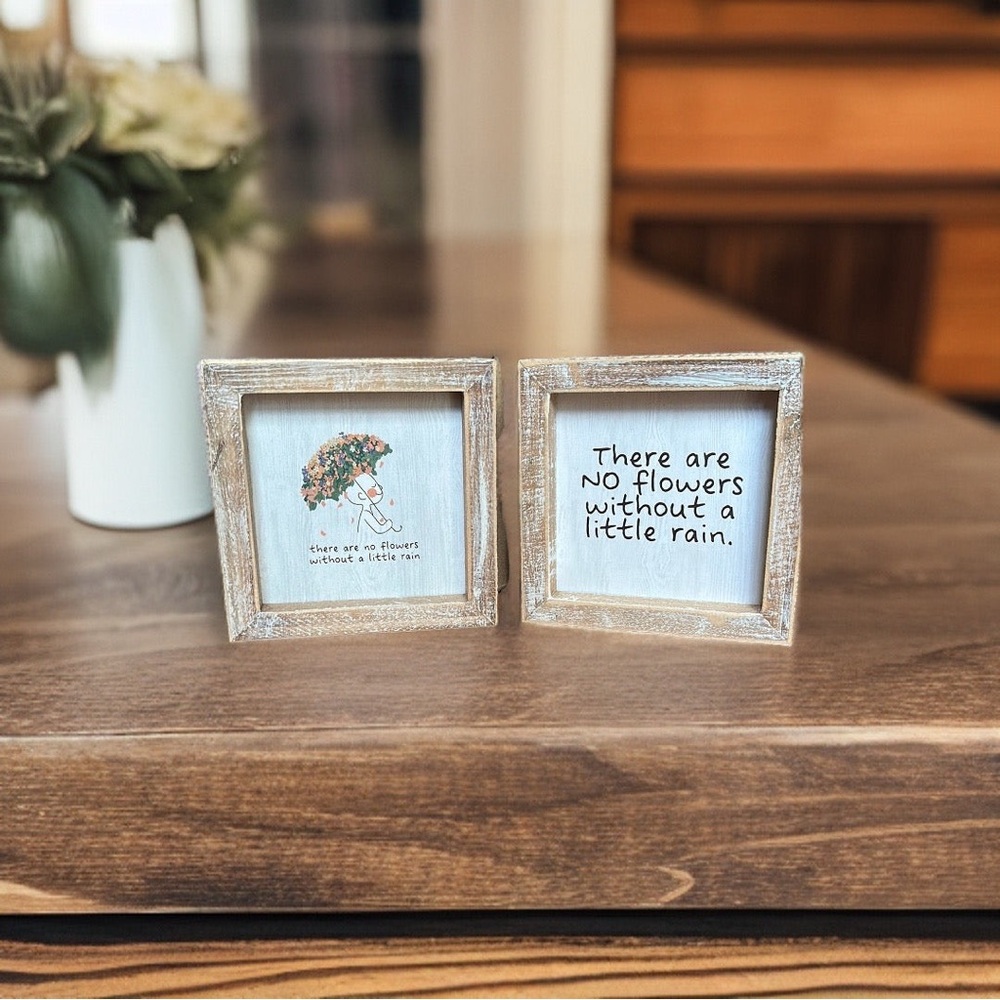 Double Sided Rustic Wooden Quote Frame